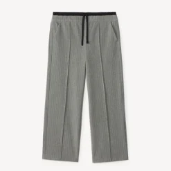 Pantalon large rayé effet double taille pour fille