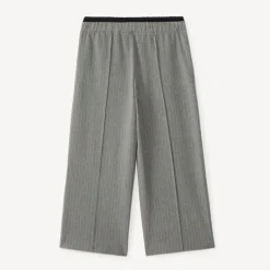 Pantalon large rayé effet double taille pour fille