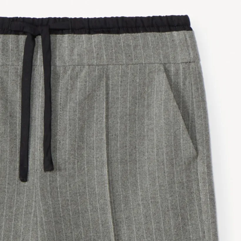 Pantalon large rayé effet double taille pour fille