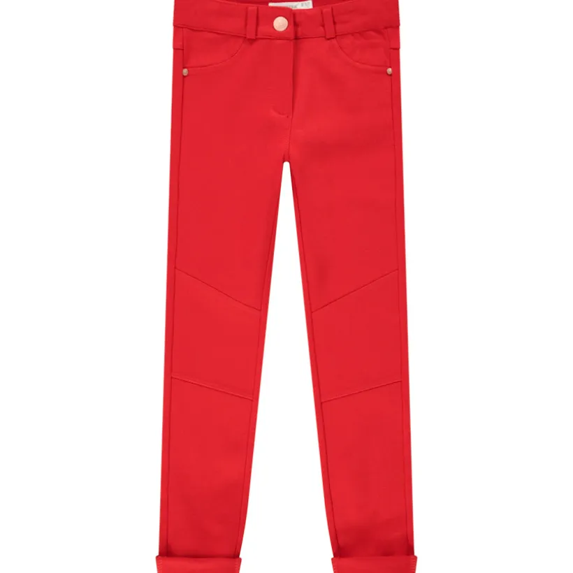 Pantalon milano uni avec empiècements aux genoux pour fille