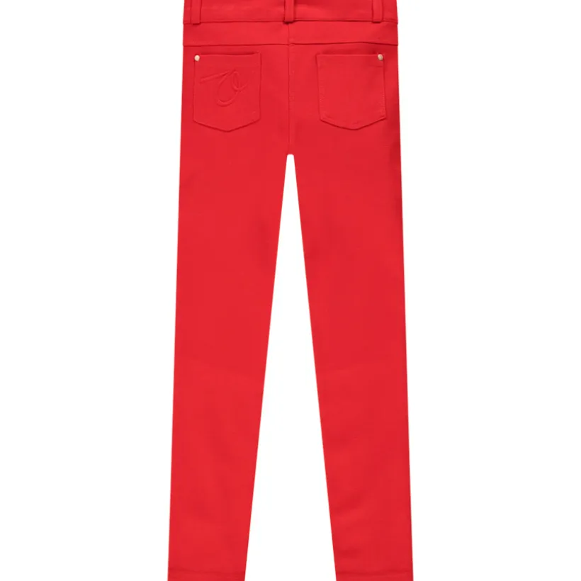 Pantalon milano uni avec empiècements aux genoux pour fille