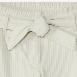 Pantalon palazzo en velours côtelé et ceinturé pour fille