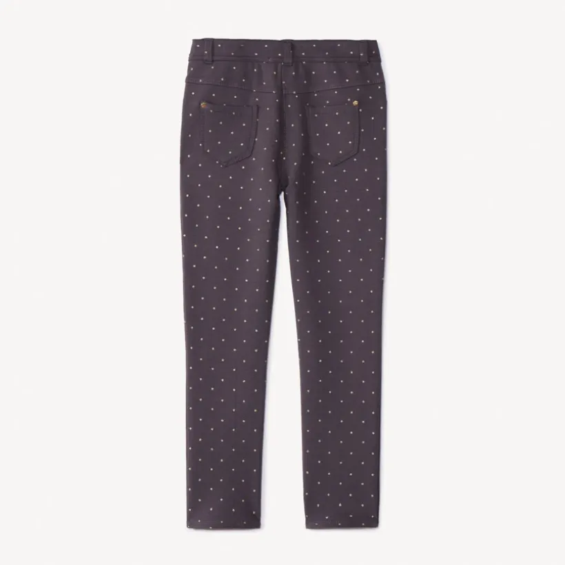 Pantalon skinny imprimé pois pailletés pour fille