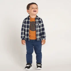 Pantalon uni en toile pour bébé garçon