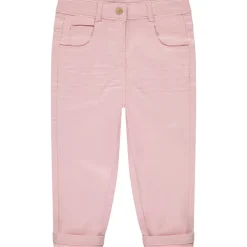 Pantalon uni en twill avec poches pour bébé fille