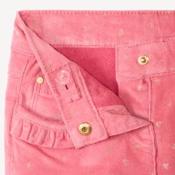 Pantalon velours doublé et imprimé cœur pour bébé fille