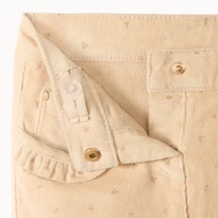 Pantalon velours doublé et imprimé cœur pour bébé fille
