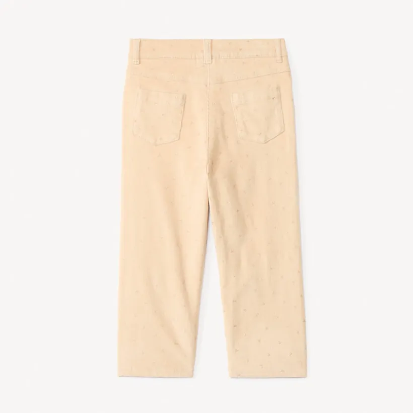 Pantalon velours doublé et imprimé cœur pour bébé fille
