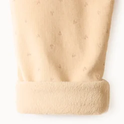 Pantalon velours doublé et imprimé cœur pour bébé fille