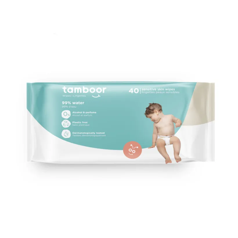 Paquet de 40 lingettes bébé hypoallergéniques