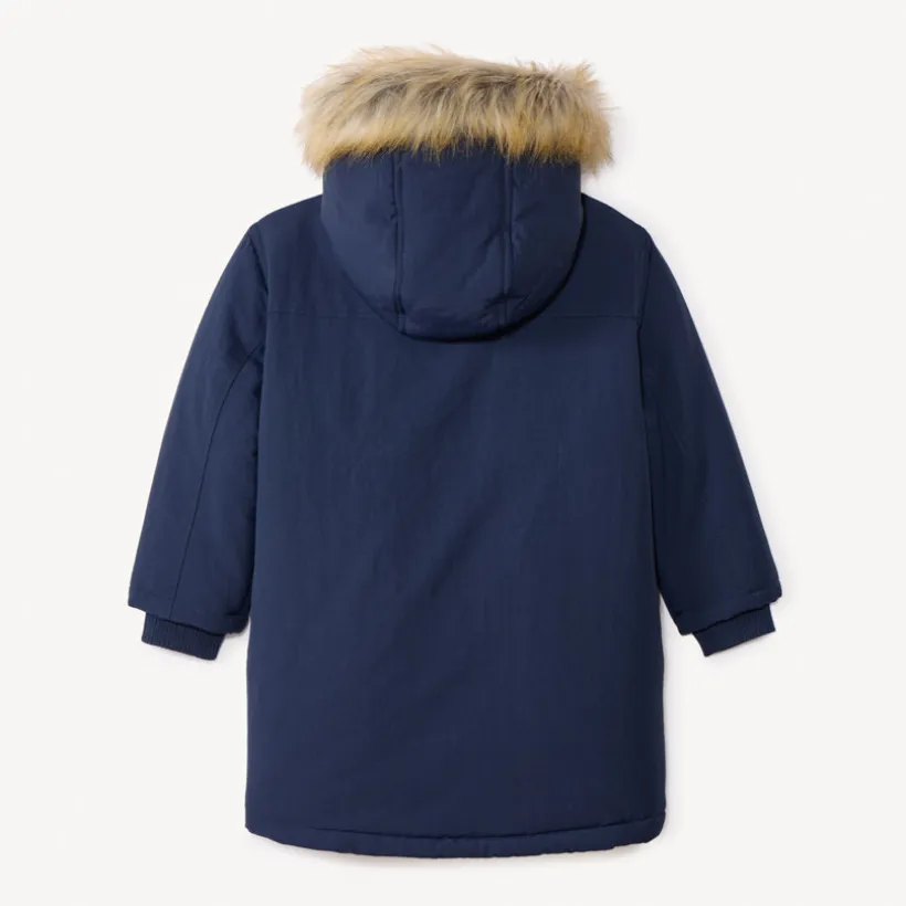 Parka à capuche avec fausse fourrure amovible pour garçon