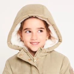 Parka déperlante à capuche effet fourrure pour fille