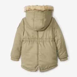 Parka déperlante à capuche effet fourrure pour fille
