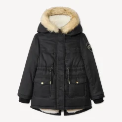Parka déperlante à capuche effet fourrure pour fille