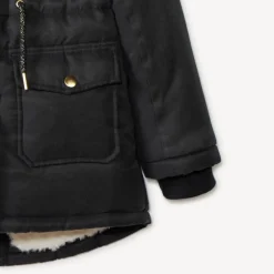 Parka déperlante à capuche effet fourrure pour fille