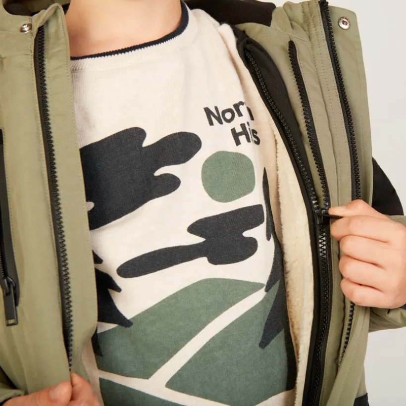 Parka 2 en 1 avec gilet en sherpa pour garçon
