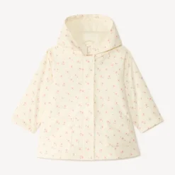 Parka gomme à capuche imprimé fleurs pour bébé fille