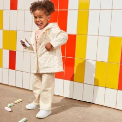 Parka gomme à capuche imprimé fleurs pour bébé fille