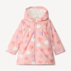 Parka gomme à couleur changeante imprimé cœurs pour bébé fille