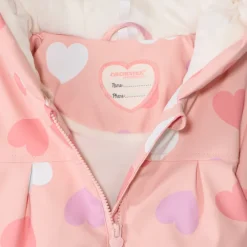 Parka gomme à couleur changeante imprimé cœurs pour bébé fille