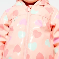 Parka gomme à couleur changeante imprimé cœurs pour bébé fille