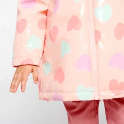 Parka gomme à couleur changeante imprimé cœurs pour bébé fille