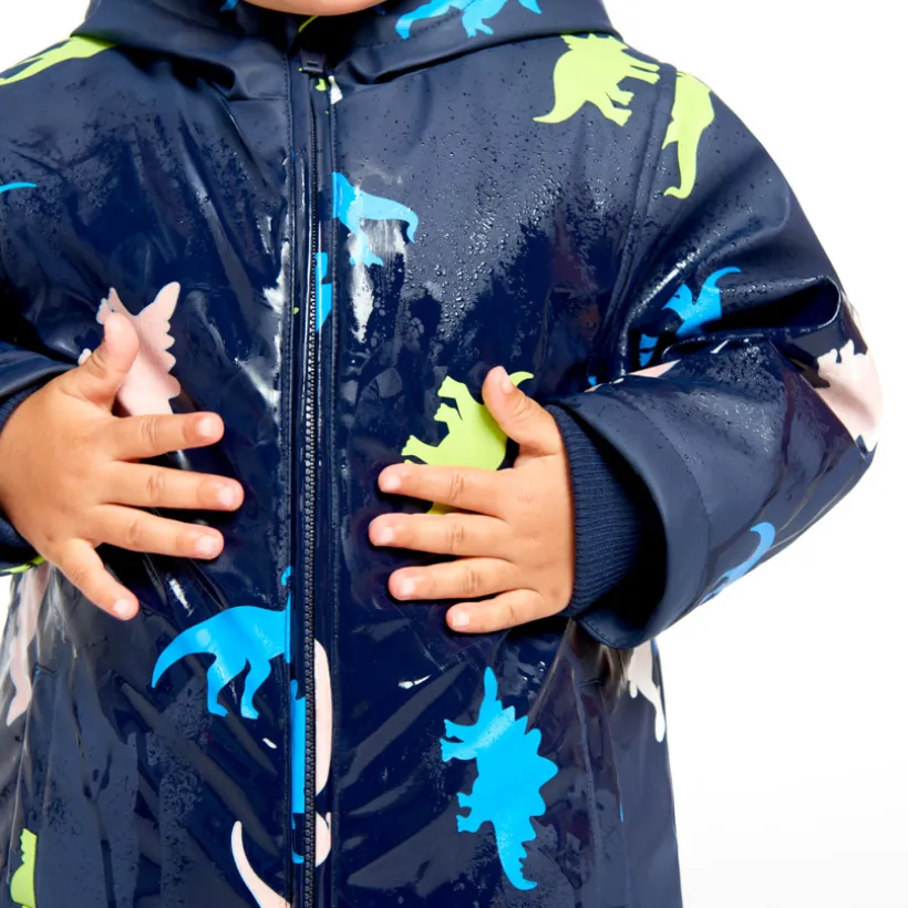 Parka gomme à couleur changeante imprimé dinos pour bébé garçon