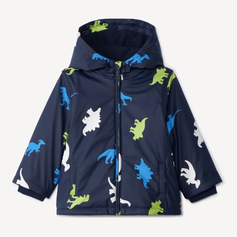 Parka gomme à couleur changeante imprimé dinos pour bébé garçon