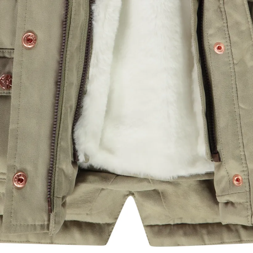 Parka Grand Froid 2 en 1 doublée fausse fourrure pour bébé fille
