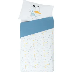 Parure de lit avec housse de couette et taie d'oreiller Mes amis les dinos