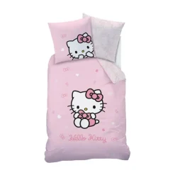 Parure de lit 140x200 cm imprimé Hello Kitty Sanrio