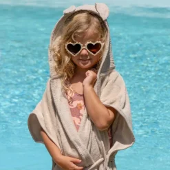 Peignoir de bain 0-2ans bambou et gaze de coton Mix Match Biscuit