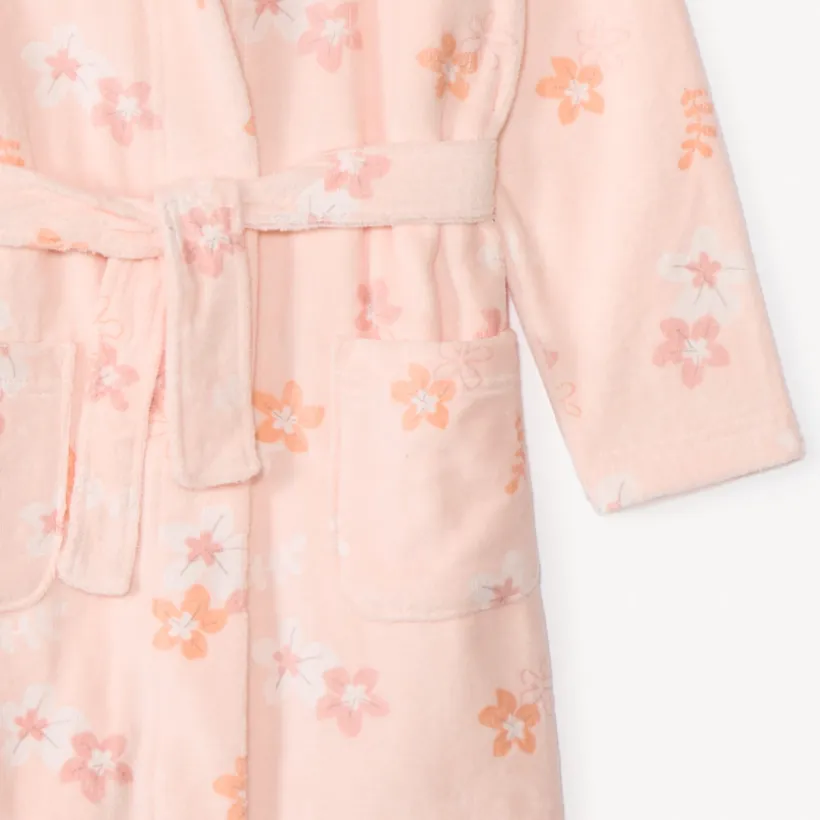 Peignoir de bain en éponge imprimé fleurs pour fille