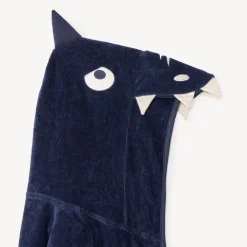 Peignoir éponge à capuche ludique requin pour garçon