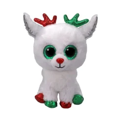 Peluche Beanie Boo's Noël 15cm Snowdrop le renne blanc