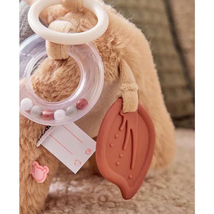Peluche d'activité et d'éveil Vache Fluffy Beige
