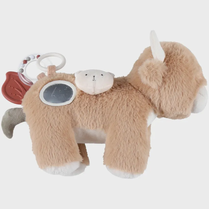 Peluche d'activité et d'éveil Vache Fluffy Beige