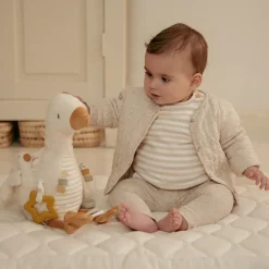 Peluche d'activités oie et petite oie blanc