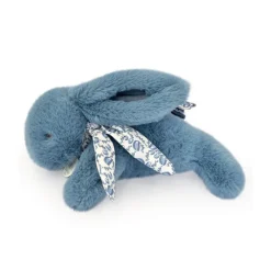Peluche doudou Lapin 25 cm bleu
