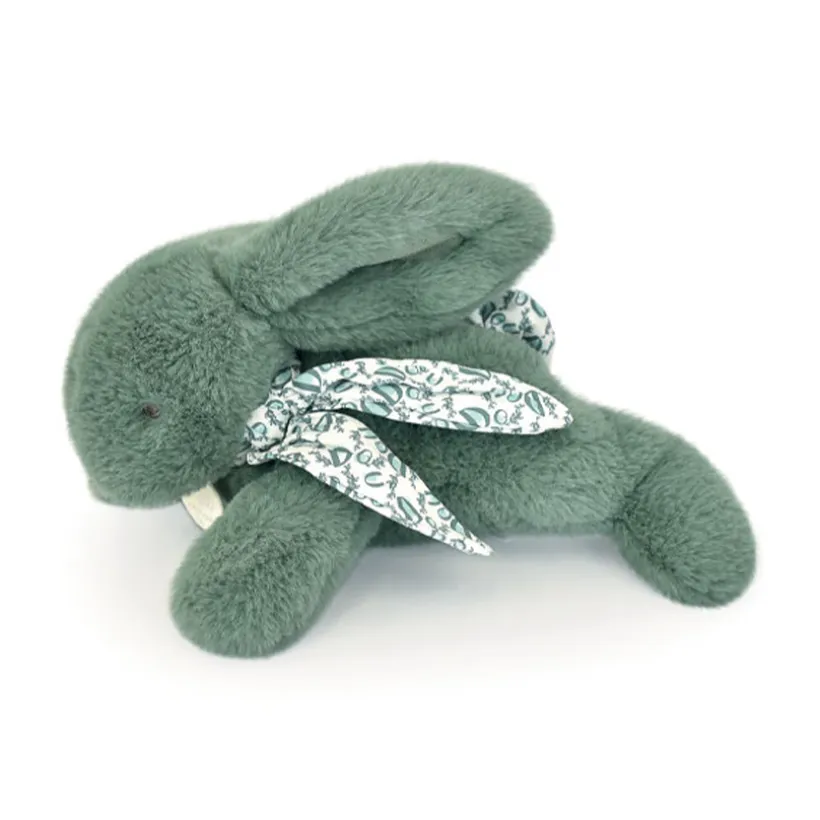 Peluche doudou Lapin 25 cm vert sauge