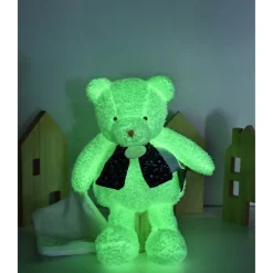 Peluche doudou Ours Luminescent Clair de Lune Blanc