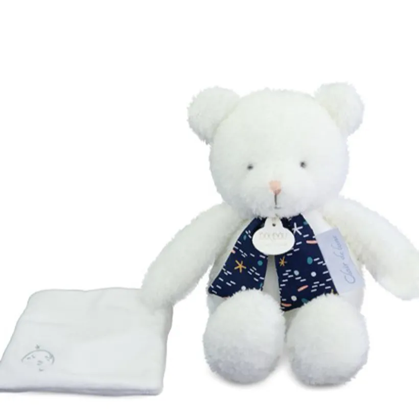 Peluche doudou Ours Luminescent Clair de Lune Blanc