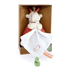 Peluche et mouchoir Couleurs Savane girafe beige/terracotta