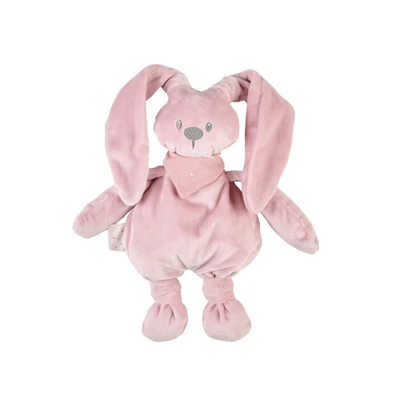 Peluche - Lapin avec foulard phosphorescent - Vieux rose - 30 cm