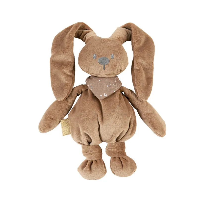 Peluche - Lapin avec foulard phosphorescent - Moka - 30 cm