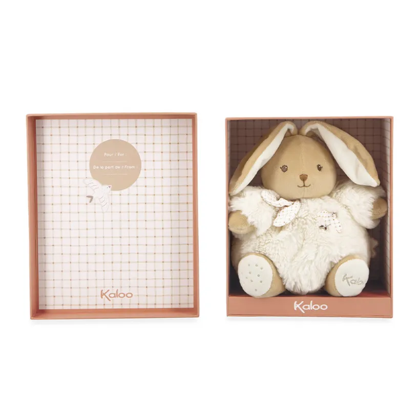 Peluche lapin Patapouf 17cm crème