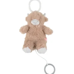 Peluche mini musicale 20cm Vache Fluffy Beige