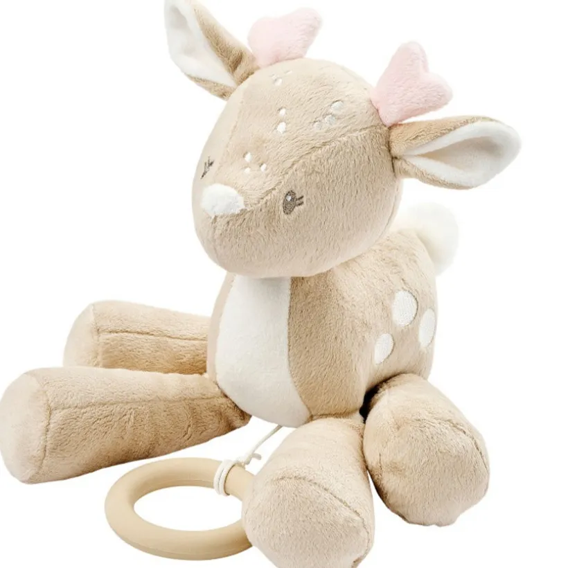Peluche musicale biche - Velours - Fanfan - Beige -28 cm