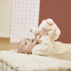Peluche musicale lapin Patapouf 17cm crème