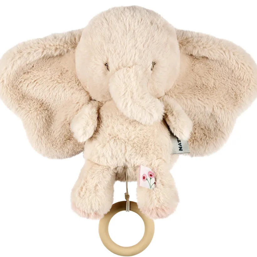Peluche musicale éléphant - Velours - Fanfan - Sable -24 cm